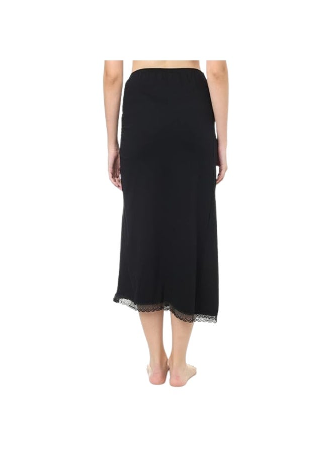 Dahab Cotton Long Half Slip For Women - Black - Image 2