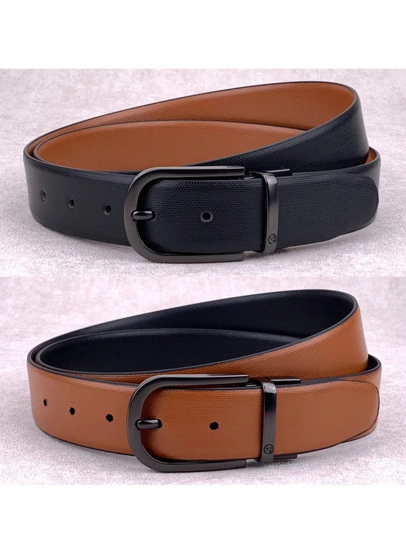 Classic Milano Genuine Leather Reversible Belt for Men, Black & Brown Formal Men's Belt for Business or Office Wear, Men's Leather Belt with Gift Box | 2 in 1 Belt (Pack of 1)