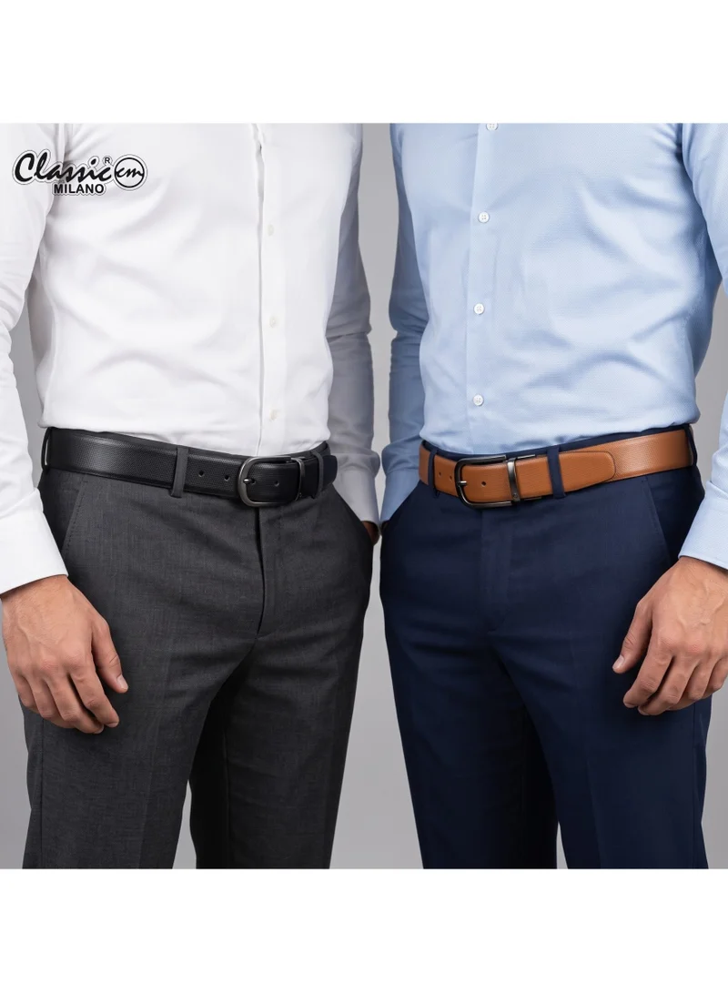 Classic Milano Black Tan (Bali) Classic Milano Genuine Leather Reversible Belt for Men, Black & Brown Formal Men's Belt for Business or Office Wear, Men's Leather Belt with Gift Box | 2 in 1 Belt (Pack of 1) for Men | Best Price UAE