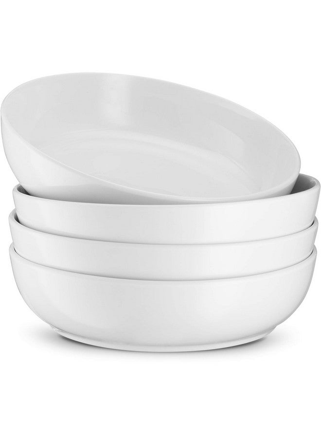 Kook وعاء باستا كوك، أوعية سلطة، أوعية، أوعية تقديم، حساء، سيراميك، سعة كبيرة، آمن للاستخدام في الميكروويف وغسالة الصحون، مجموعة من 4، 40 أونصة، (أبيض) - Image 1