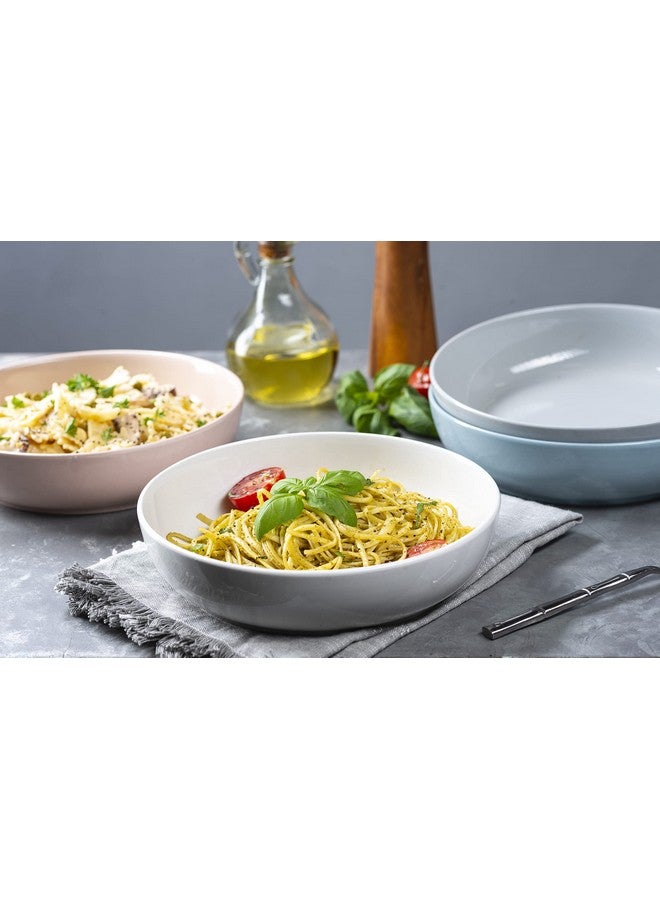 Kook وعاء باستا كوك، أوعية سلطة، أوعية، أوعية تقديم، حساء، سيراميك، سعة كبيرة، آمن للاستخدام في الميكروويف وغسالة الصحون، مجموعة من 4، 40 أونصة، (أبيض) - Image 4