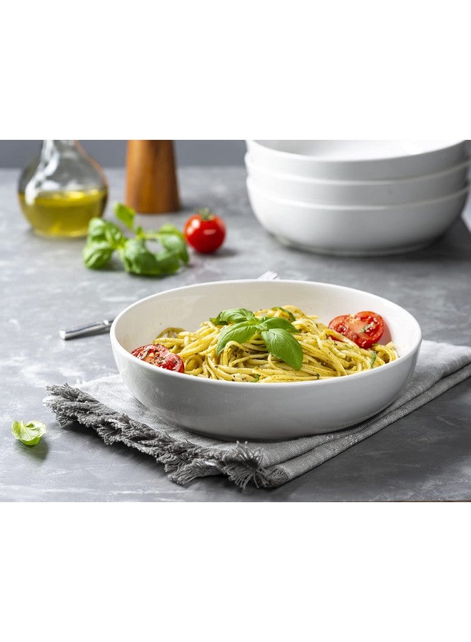 Kook وعاء باستا كوك، أوعية سلطة، أوعية، أوعية تقديم، حساء، سيراميك، سعة كبيرة، آمن للاستخدام في الميكروويف وغسالة الصحون، مجموعة من 4، 40 أونصة، (أبيض) - Image 3