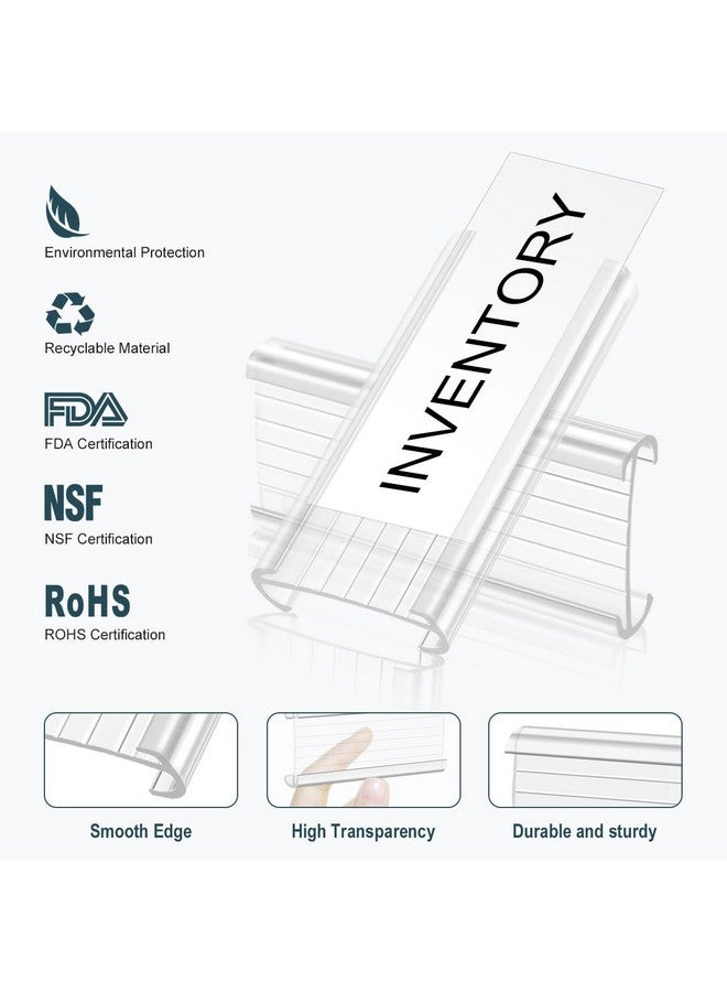 Lenink 100Pcs Wire Shelf Label Holders With 100Pcs Label Paper Inserts Plastic Wire Rack Label Holder Compatible With Metro And Nexel 11/4In Shelves Label Area 3In Lx1.25In H - Image 2