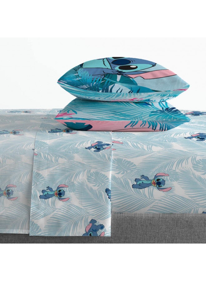 Jay Franco Jay Franco Disney Lilo & Stitch Floral Fun 7 Piece Queen Bed Set - Includes Reversible Comforter & Sheet Set Bedding - Super Soft Fade Resistant Microfiber - (Official Disney Product) - Image 4