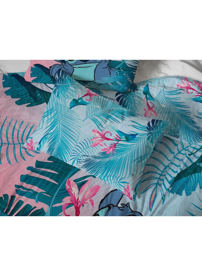 Jay Franco Jay Franco Disney Lilo & Stitch Floral Fun 7 Piece Queen Bed Set - Includes Reversible Comforter & Sheet Set Bedding - Super Soft Fade Resistant Microfiber - (Official Disney Product) - Image 5