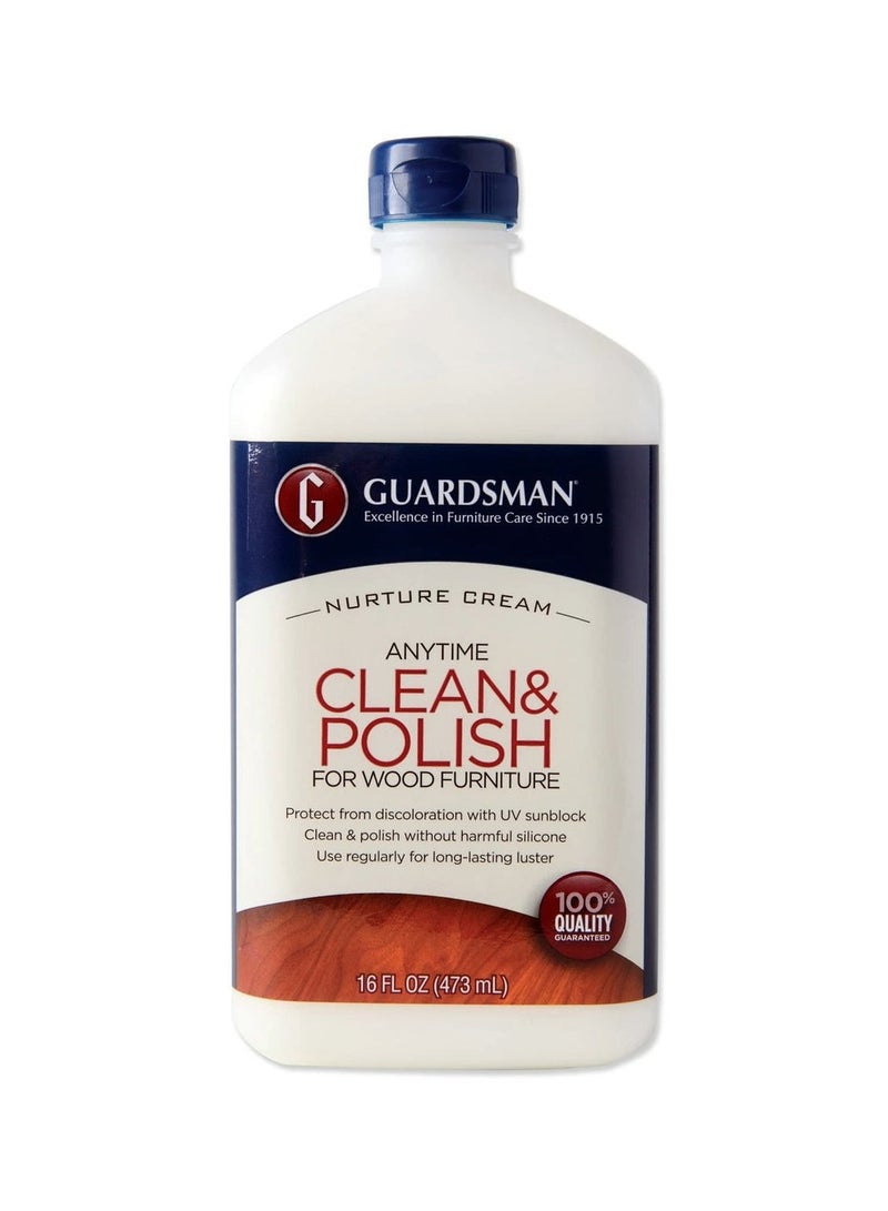 Guardsman Anytime Clean & Polish for Wood Furniture - Silicone Free Cream Polish, 16.9 oz with UV Protection - Image 1