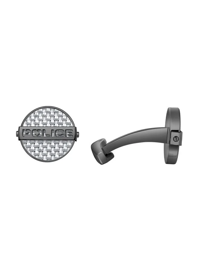 بوليس Cut Grey with Silver Carbon Fibre Cufflinks for Men