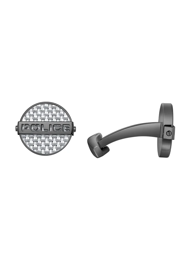بوليس Cut Grey with Silver Carbon Fibre Cufflinks for Men