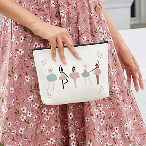 fkovcdy Dance Bag, Ballerina Makeup Bag, Dance lover Gifts, ballet Cute Small Cosmetic Bag, for dancing dancer recital gift little girl teen student birthday Christmas graduation travel Gifts - Image 4