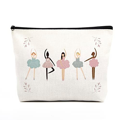 fkovcdy Dance Bag, Ballerina Makeup Bag, Dance lover Gifts, ballet Cute Small Cosmetic Bag, for dancing dancer recital gift little girl teen student birthday Christmas graduation travel Gifts - Image 1