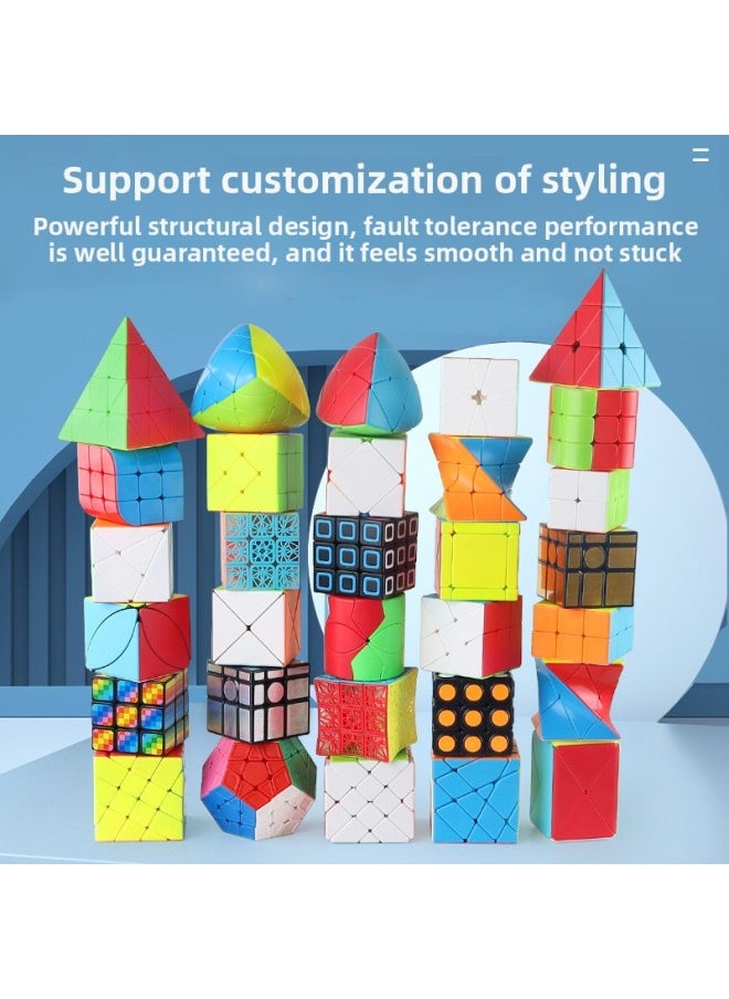 Generic - Customized Classy Rubik's Cube 2, 3, 4 And 5-Level Pyramid, Special-Shaped And Ever-Changing Geometric Rubik's Cube, Smooth Competition Racing Rubik's Cube-Color:Professional Rubik's Cube Customization - Image 1