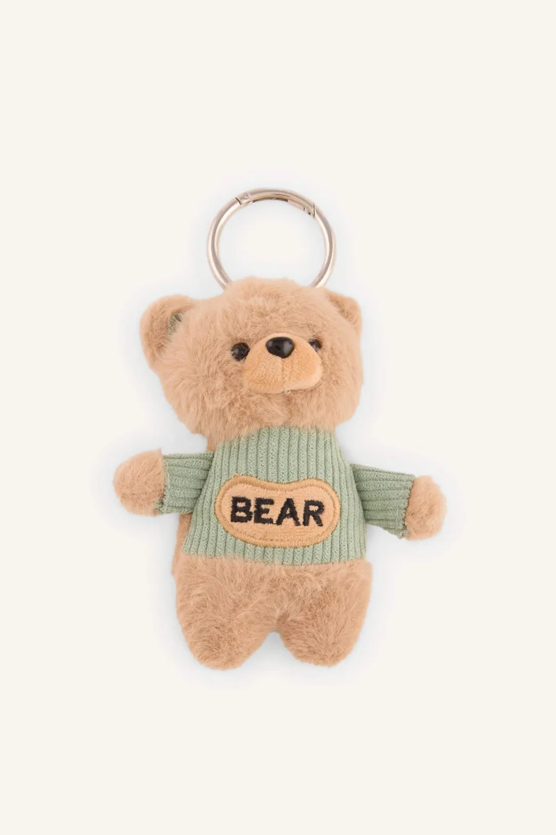 Woman Teddy Bear Keychain