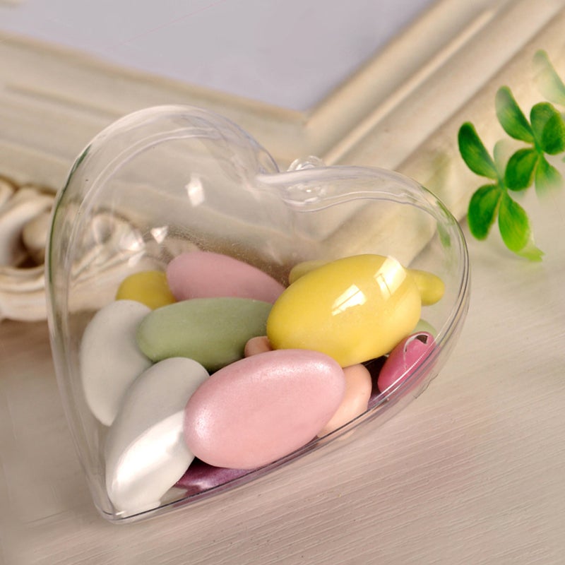 5pcs Transparent Heart-shaped Hanging Ornament Pendant Storage Box for Valentine's Day (100x98x56mm) - Image 5