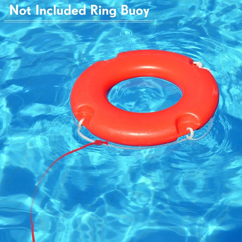 Shappy Hollow Braided Polypropylene Line Rope Heaving Line with Spring Hook for Pool, Life Preserver Ring, Boat Anchor, Multipurpose Clothelines(15 m/ 16.4 Yards,Red) - Image 5