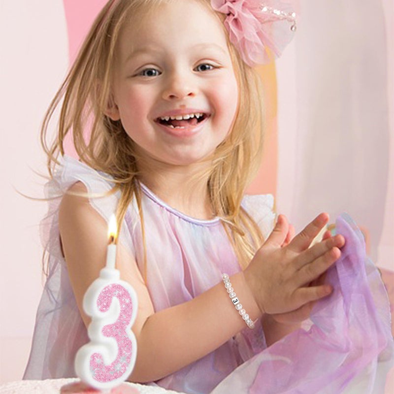 Sereney Birthday Gifts for Girls, Beaded Bracelets as 1/2 1 2 3 4 5 6 7 8 9 10 11 12 13 14 15 16 Year Old Birthday Gift, Adjustable Cross/Pearl Bracelet as Happy Birthday Gifts for Daughter - Image 2