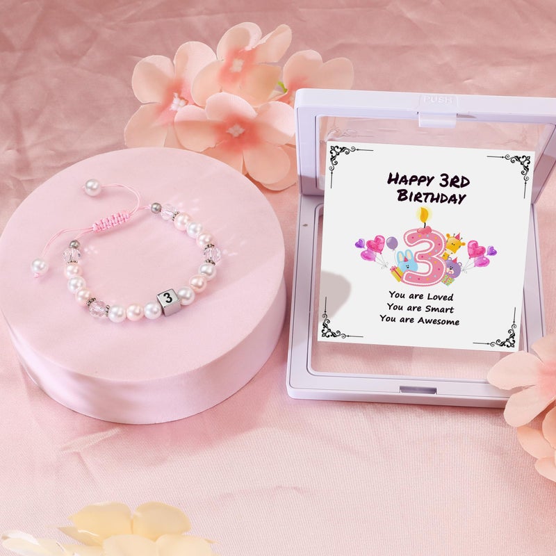 Sereney Birthday Gifts for Girls, Beaded Bracelets as 1/2 1 2 3 4 5 6 7 8 9 10 11 12 13 14 15 16 Year Old Birthday Gift, Adjustable Cross/Pearl Bracelet as Happy Birthday Gifts for Daughter - Image 3