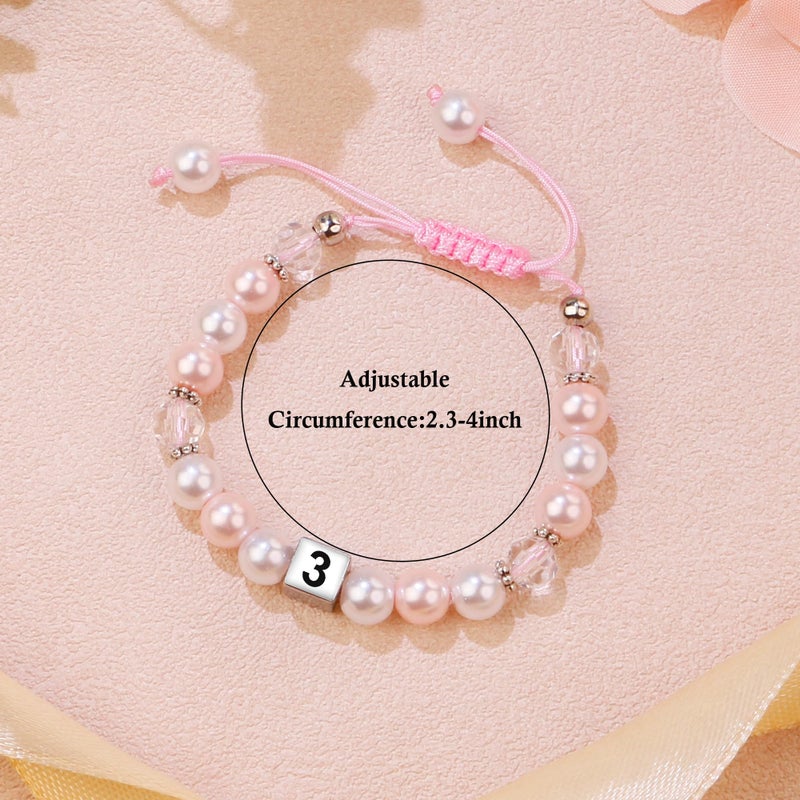 Sereney Birthday Gifts for Girls, Beaded Bracelets as 1/2 1 2 3 4 5 6 7 8 9 10 11 12 13 14 15 16 Year Old Birthday Gift, Adjustable Cross/Pearl Bracelet as Happy Birthday Gifts for Daughter - Image 4