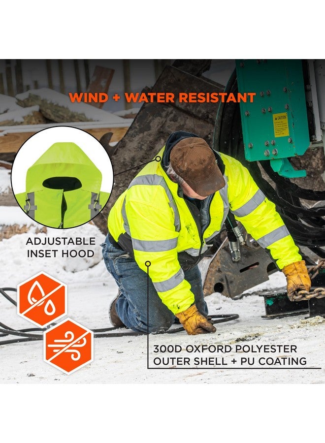 Ergodyne unisex adult High Visibility ,Reflective Insulation, 3, Ergodyne GloWear 8377 Type R Class 3 Lime Quilted Bomber Jacket 3XL, Lime, 3X-Large US - Image 2