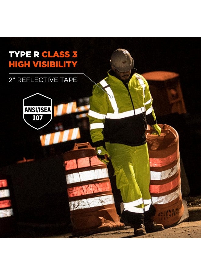 Ergodyne unisex adult High Visibility ,Reflective Insulation, 3, Ergodyne GloWear 8377 Type R Class 3 Lime Quilted Bomber Jacket 3XL, Lime, 3X-Large US - Image 4