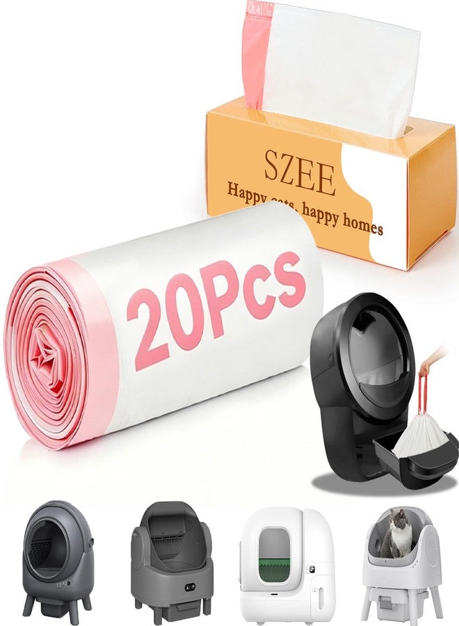 SZEE 20 Pack Automatic Waste Bags Compatible with Litter Box Robot 3/4 and Other Automatic Cat Litter Box, Waste Drawer Liners Bags Heavy Duty, Thick Self-cleaning Cat Litter Box Liners - Image 1