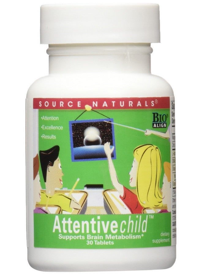 Source Naturals Attentive Child - Healthy Cognitive Nutrients for Active Children - Improved Focus & Attention with DMAE, Magnesium, Zinc & Grape Seed Extract - 30 Tablets - Image 4