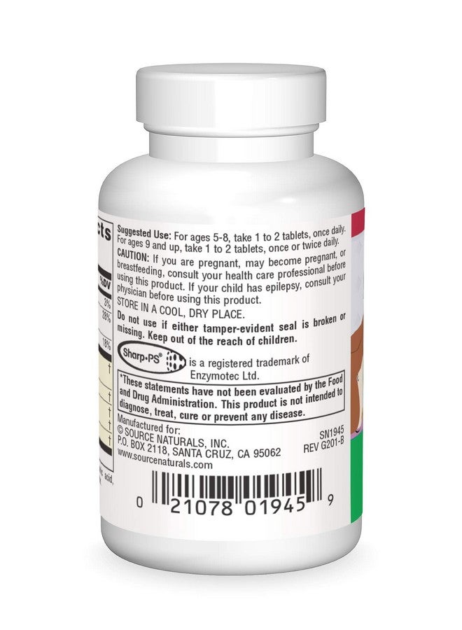 Source Naturals Attentive Child - Healthy Cognitive Nutrients for Active Children - Improved Focus & Attention with DMAE, Magnesium, Zinc & Grape Seed Extract - 30 Tablets - Image 2