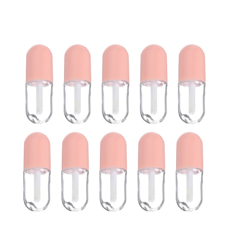 FOMIYES FOMIYES 10Pcs 5ml Cute Shaped Mini Lip Gloss Tubes Refillable Lip Balm Bottles Clear Empty Lip Balm Containers Plastic Lipstick Tube with Wands for DIY Cosmetic Pink  - Image 1