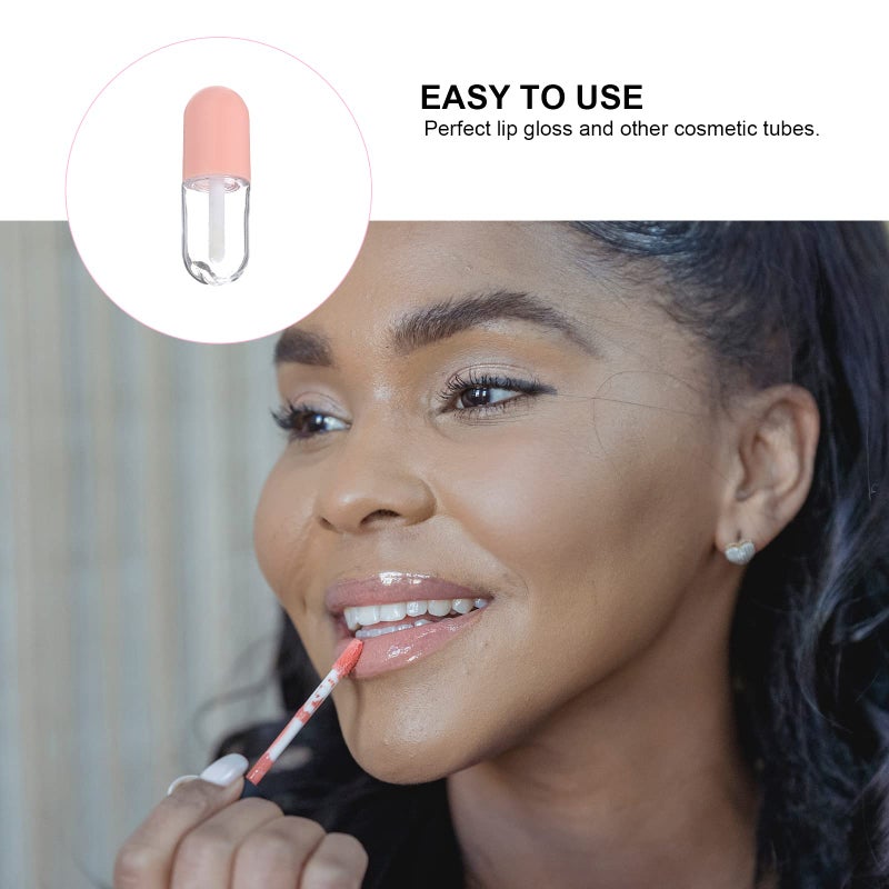 FOMIYES FOMIYES 10Pcs 5ml Cute Shaped Mini Lip Gloss Tubes Refillable Lip Balm Bottles Clear Empty Lip Balm Containers Plastic Lipstick Tube with Wands for DIY Cosmetic Pink  - Image 4