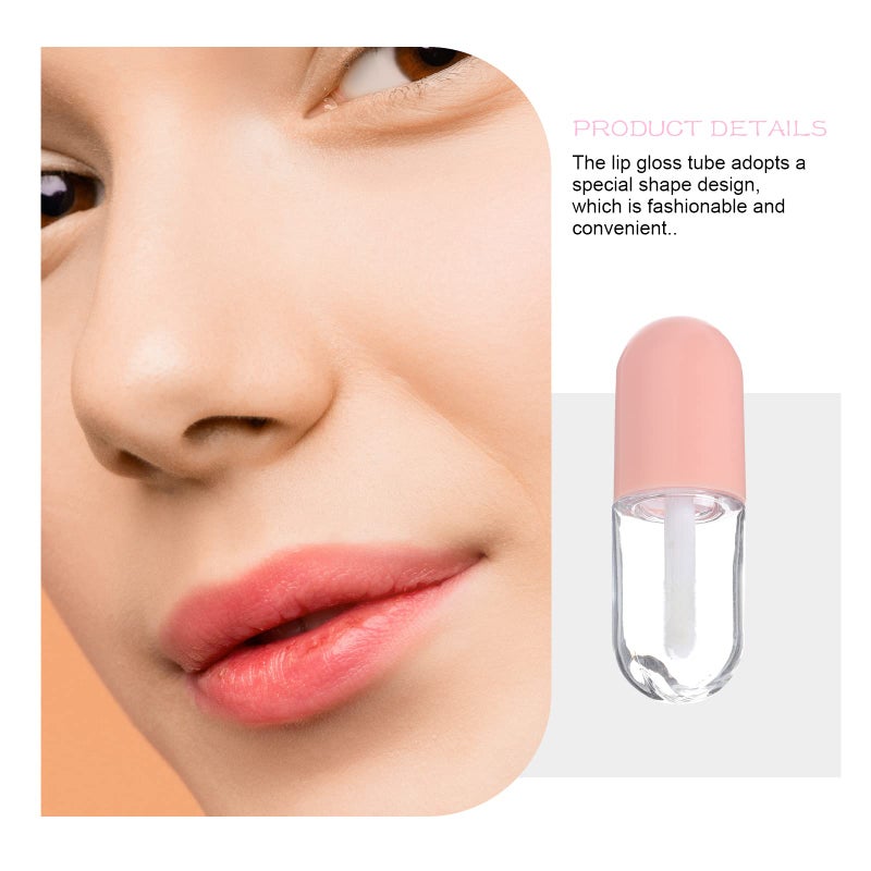 FOMIYES FOMIYES 10Pcs 5ml Cute Shaped Mini Lip Gloss Tubes Refillable Lip Balm Bottles Clear Empty Lip Balm Containers Plastic Lipstick Tube with Wands for DIY Cosmetic Pink  - Image 5