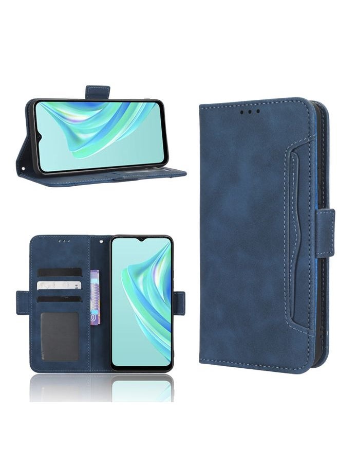HuHa - Case Cover For For Infinix Hot 20i Skin Feel Calf Texture Card Slots Leather Phone Case(Blue) - Image 1