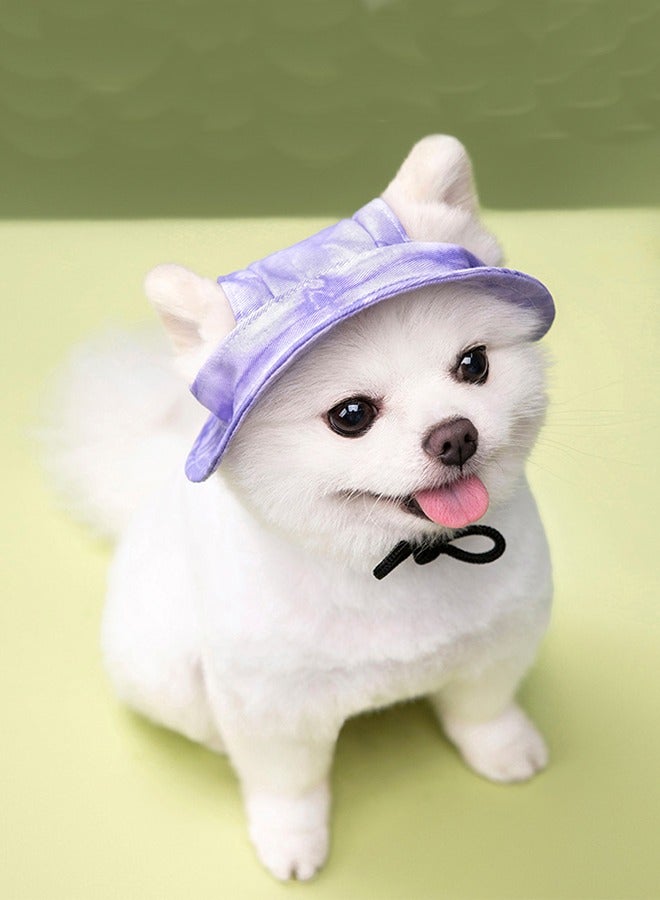 قبعة شمس للكلاب، قبعات للحيوانات الأليفة للكلاب في الهواء الطلق، مخططة قابلة للتعديل، قبعة رياضية صيفية للسفر، قبعات حماية من الشمس مع فتحات للأذن للكلاب الصغيرة والقطط (لون عشوائي) - Image 2