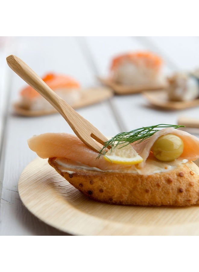 Restaurantware أعواد طعام صغيرة 3.5 بوصة، 100 شوكة من الخيزران - مع شوكتين، مستدامة، شوكات كوكتيل صغيرة، قابلة للاستخدام مرة واحدة، للفواكه، المقبلات، الكوكتيلات، والمعجنات - Image 3