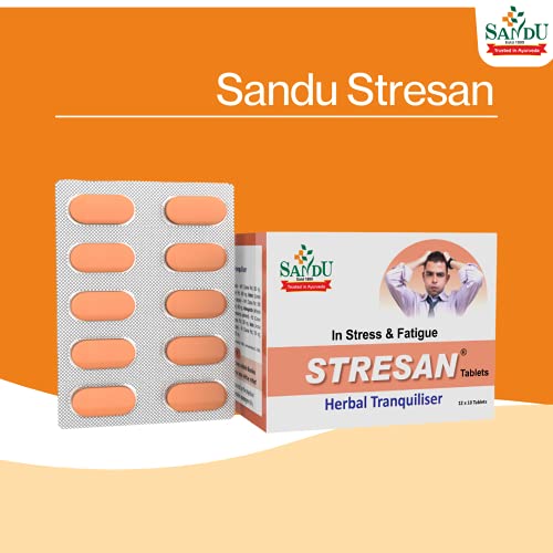 Sandu Stresan � | Ayurvedic Medicine For Relief From Anxiety & Stress Reliever | 120 Tabs (12 x 10 Tabs) - Image 2