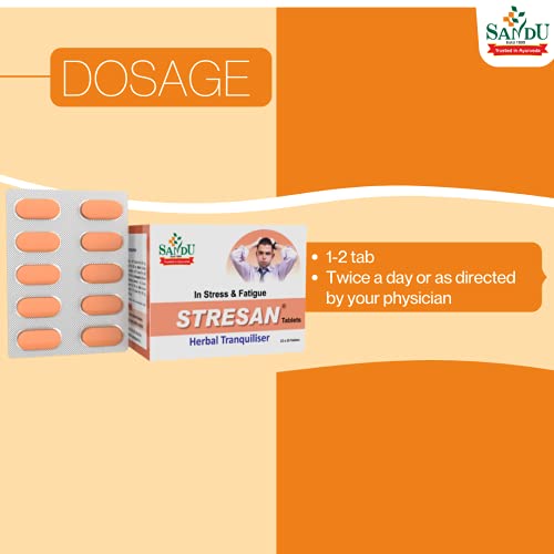 Sandu Stresan � | Ayurvedic Medicine For Relief From Anxiety & Stress Reliever | 120 Tabs (12 x 10 Tabs) - Image 5