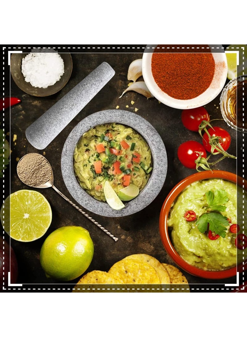 موثوقية التنبؤ حجر الهاون الطبيعي ومجموعة بيسل، مولكاخيت المكسيكي، حجر الهاون و بيسل، وعاء غواكامولي، يد طحن التوابل، التوابل، الأعشاب و أفوكادو ماشر ل غواكامولي، الصلصة و بيستو كراش - Image 5