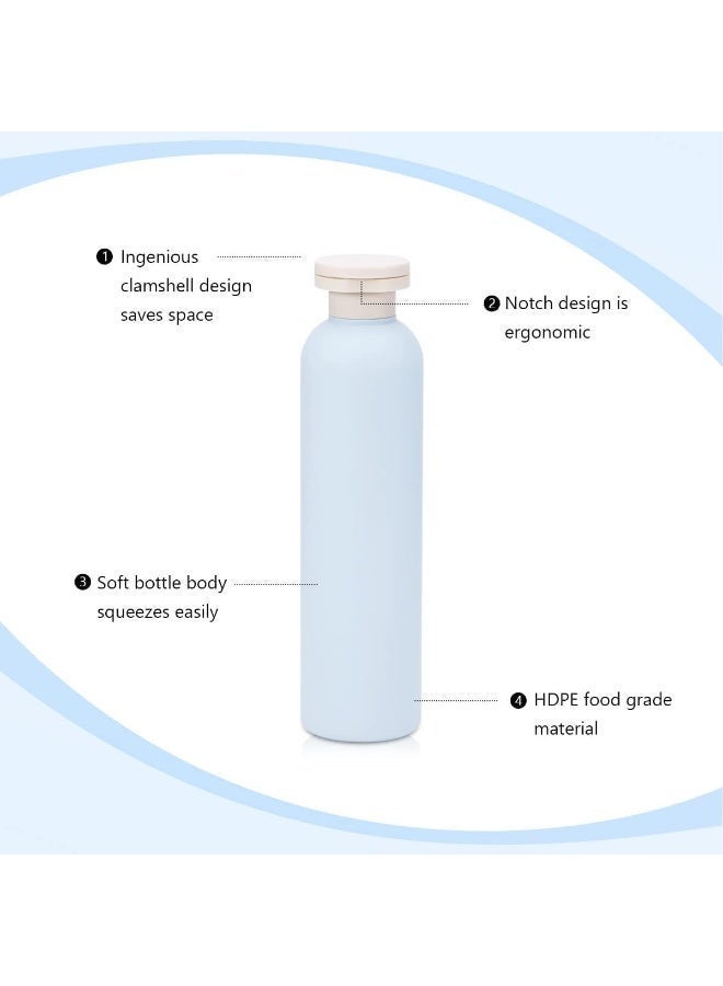 ChicAbode 3 Pcs Refillable Plastic Travel Bottles, 8.8oz Squeeze Bottles with Flip Cap for Creams, Lotion, Shampoo, Conditioner Travel Bottle (Blue) - Image 5
