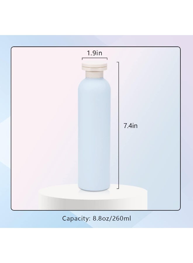 ChicAbode 3 Pcs Refillable Plastic Travel Bottles, 8.8oz Squeeze Bottles with Flip Cap for Creams, Lotion, Shampoo, Conditioner Travel Bottle (Blue) - Image 4