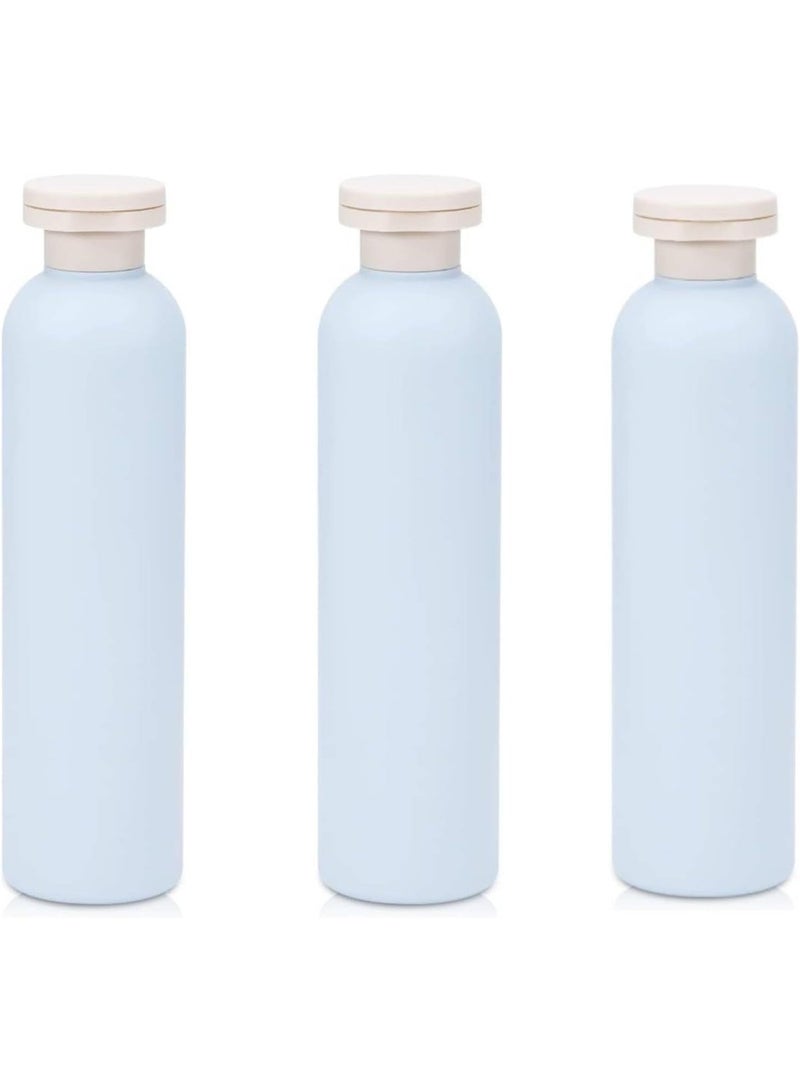 ChicAbode 3 Pcs Refillable Plastic Travel Bottles, 8.8oz Squeeze Bottles with Flip Cap for Creams, Lotion, Shampoo, Conditioner Travel Bottle (Blue) - Image 3