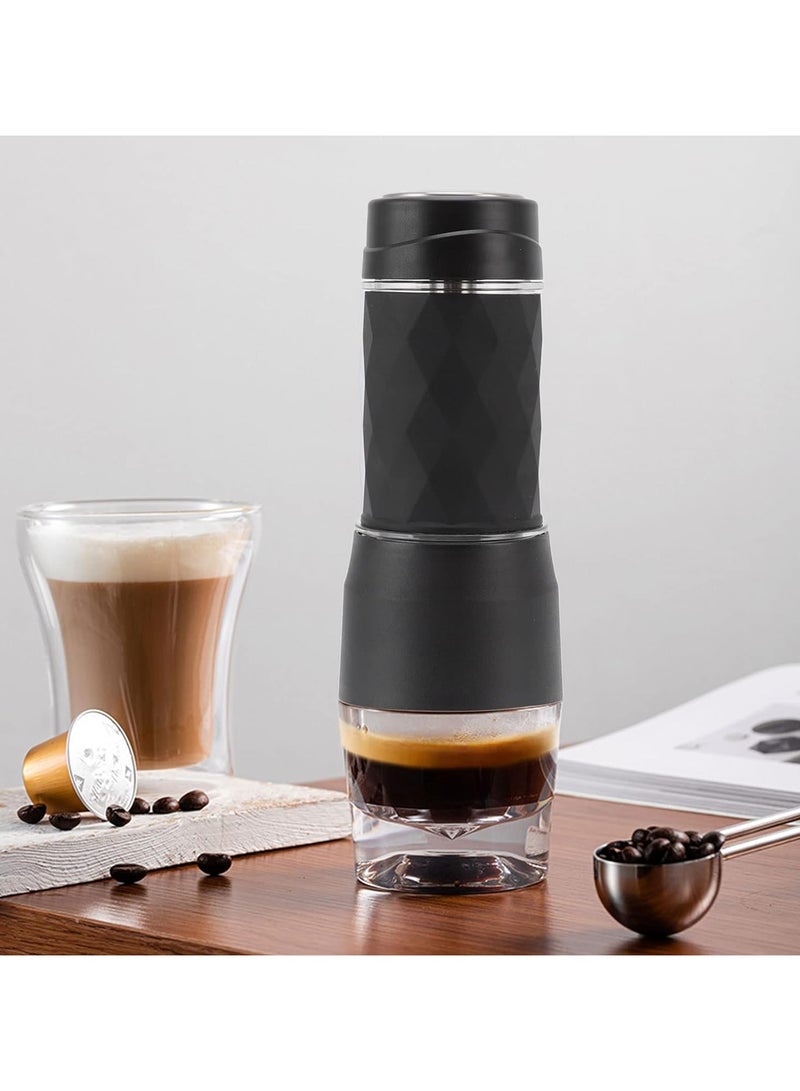 New Manual Portable Espresso Machine For Coffee Brew And Milk Foamer 120ML Black  - Image 1
