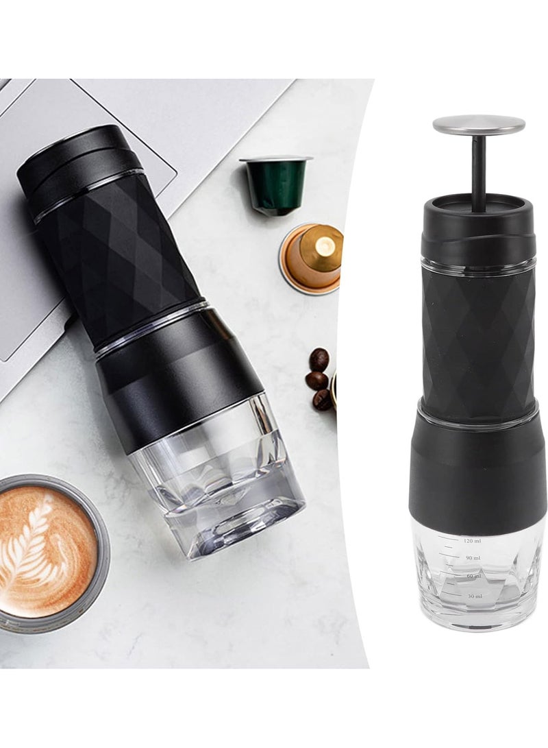 New Manual Portable Espresso Machine For Coffee Brew And Milk Foamer 120ML Black  - Image 3