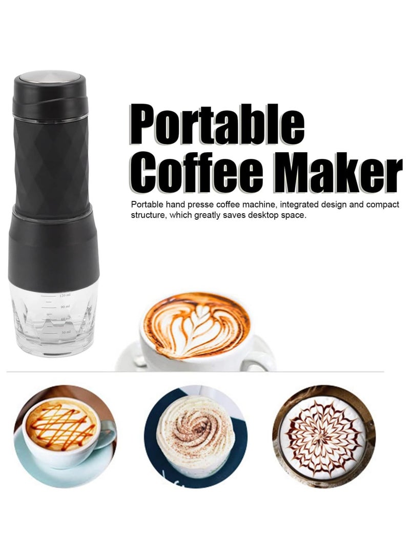 New Manual Portable Espresso Machine For Coffee Brew And Milk Foamer 120ML Black  - Image 4