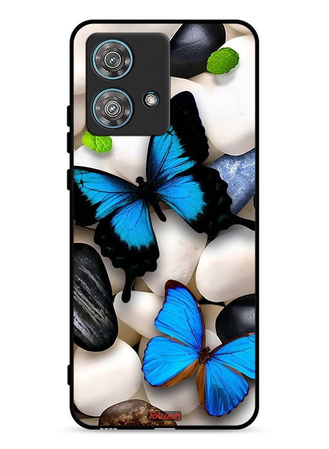 Tolwak Motorola Edge 40 Neo 5G Protective Case Cover Butterflies On Stones - Image 1