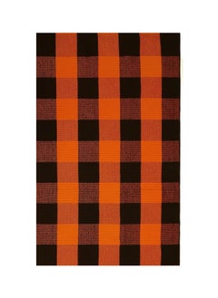 Generic 40*60cm Plain Plaid Floor Mat Home Porch Carpet Festive Atmosphere Decorative Carpet Washable Woven Outdoor Indoor Welcome Mat Suitable for Front Door/Farmhouse/Entrance/Home Entrance Outdoor Carpet (Brown plaid)  - Image 1