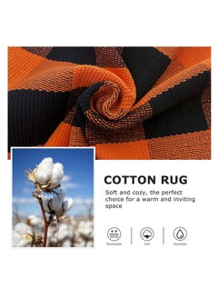 Generic 40*60cm Plain Plaid Floor Mat Home Porch Carpet Festive Atmosphere Decorative Carpet Washable Woven Outdoor Indoor Welcome Mat Suitable for Front Door/Farmhouse/Entrance/Home Entrance Outdoor Carpet (Brown plaid)  - Image 2