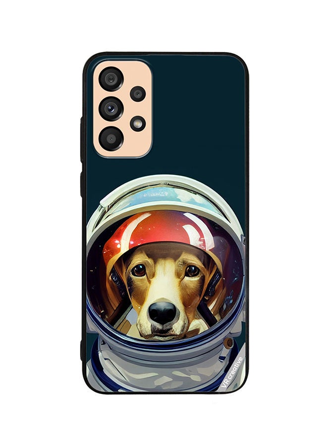 VR CREATIVE غطاء حماية لجهاز سامسونج جالاكسي A73 5G تصميم كلب رائد فضاء في بدلة فضائية جاهز لرحلة الفضاء متعدد الألوان - Image 1