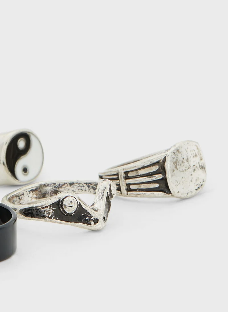 Seventy Five 5 Pack Yin Yang Ring Set