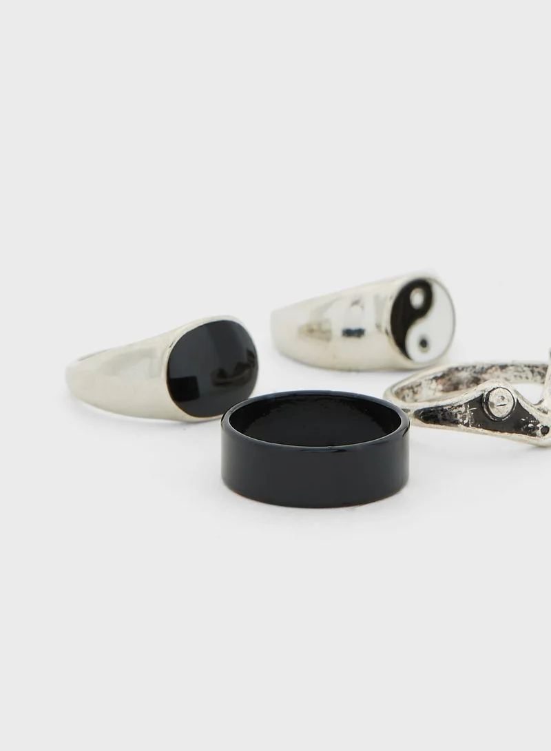 Seventy Five 5 Pack Yin Yang Ring Set