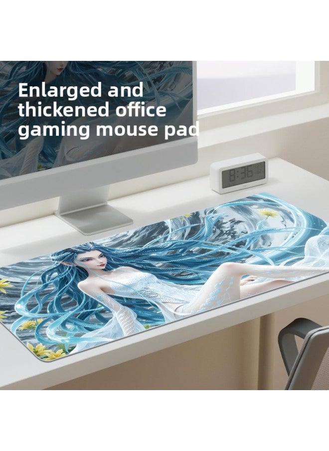 Generic - Which Ao Run Mouse Pad Super Large Lock Edge Non-slip Laptop Pad Large Ao C E-sports Keyboard Pad Table Mat-Colour:900*400*4mm-Pattern:Nezha Ao Run06 - Image 1
