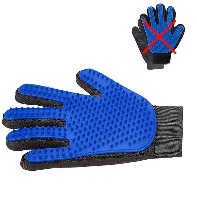 PICKVILL Efficient Pet Hair Remover Mitt Enhanced 5 Finger Design Gentle Brush Gloves for Dog and Cat with Long and Short Fur-Blue Color-Silicone - Image 2
