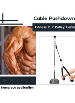 ULHYC Fitness DIY Pulley Rope Arm Strength Tricep Pulley Cable Cord Accessory Fitness Kit Home Gym Equipment for LAT Pulls and Tricep Extensions  - Image 3